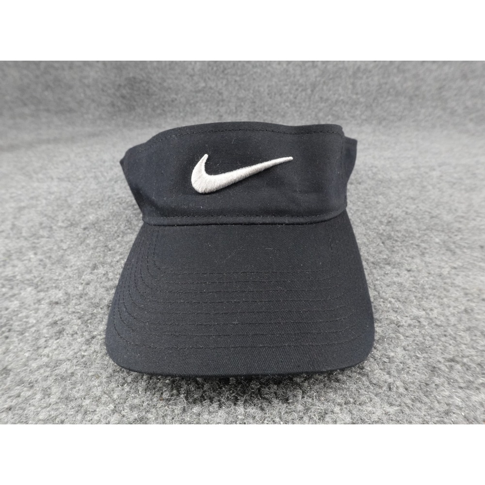 Nike Swoosh Athletic Visor Black Adjustable‎ One Size Unisex Sport Golf Tennis